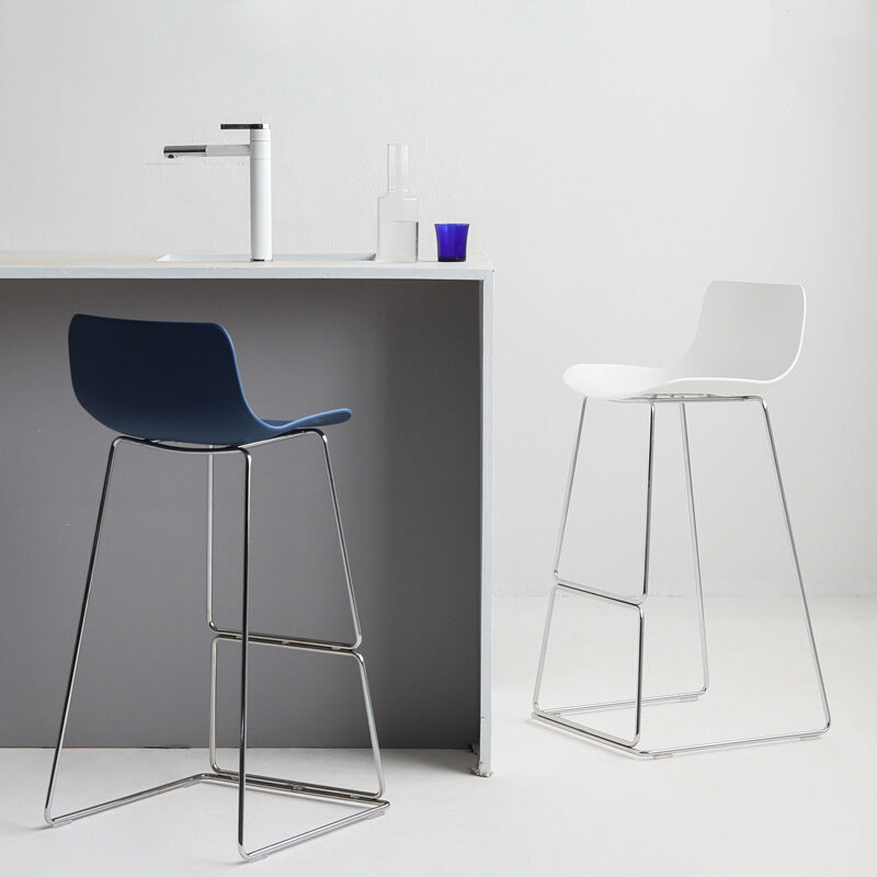 Contemporary Style Bar Stool Plastic Counter Bar Stool with Metal Legs for Home