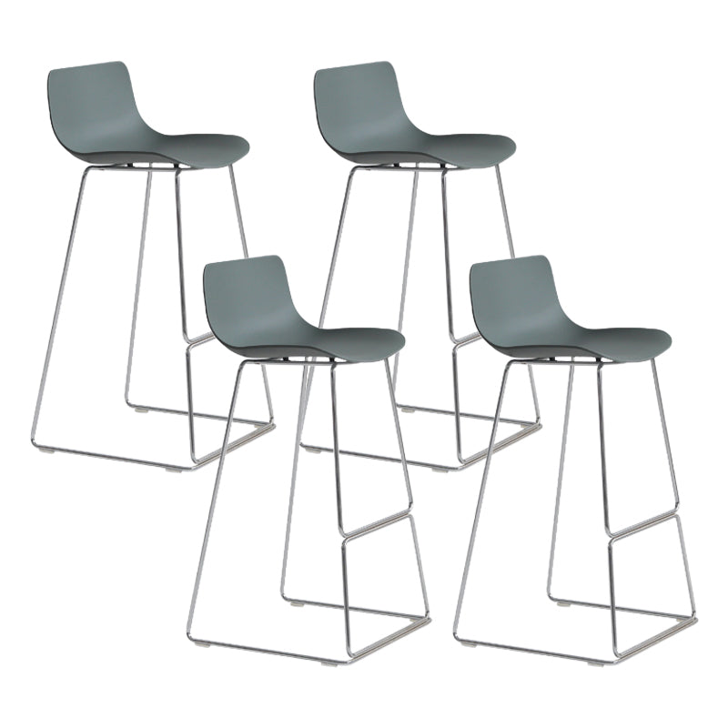Contemporary Style Bar Stool Plastic Counter Bar Stool with Metal Legs for Home