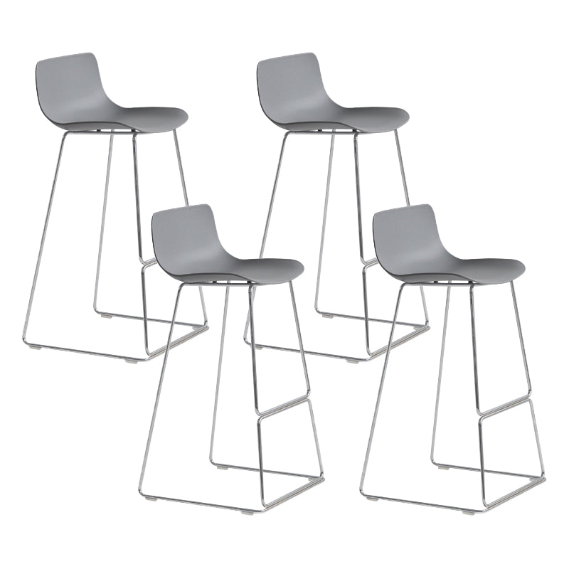 Contemporary Style Bar Stool Plastic Counter Bar Stool with Metal Legs for Home