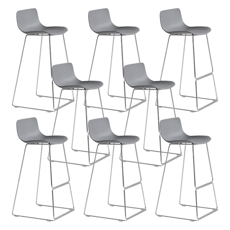 Contemporary Style Bar Stool Plastic Counter Bar Stool with Metal Legs for Home