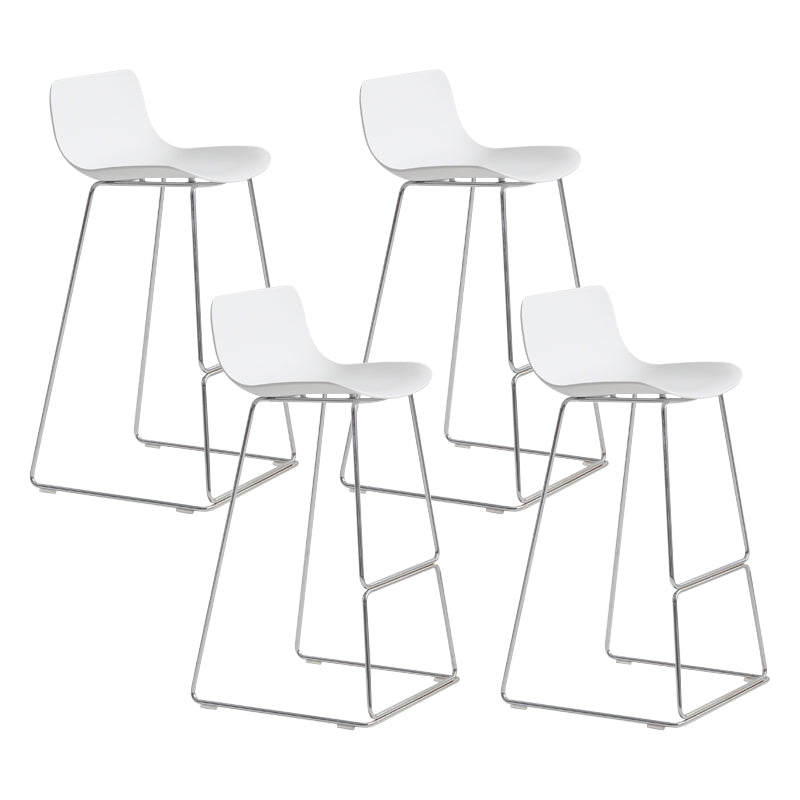 Contemporary Style Bar Stool Plastic Counter Bar Stool with Metal Legs for Home