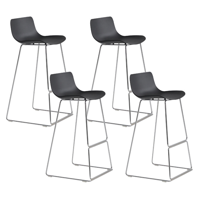 Contemporary Style Bar Stool Plastic Counter Bar Stool with Metal Legs for Home