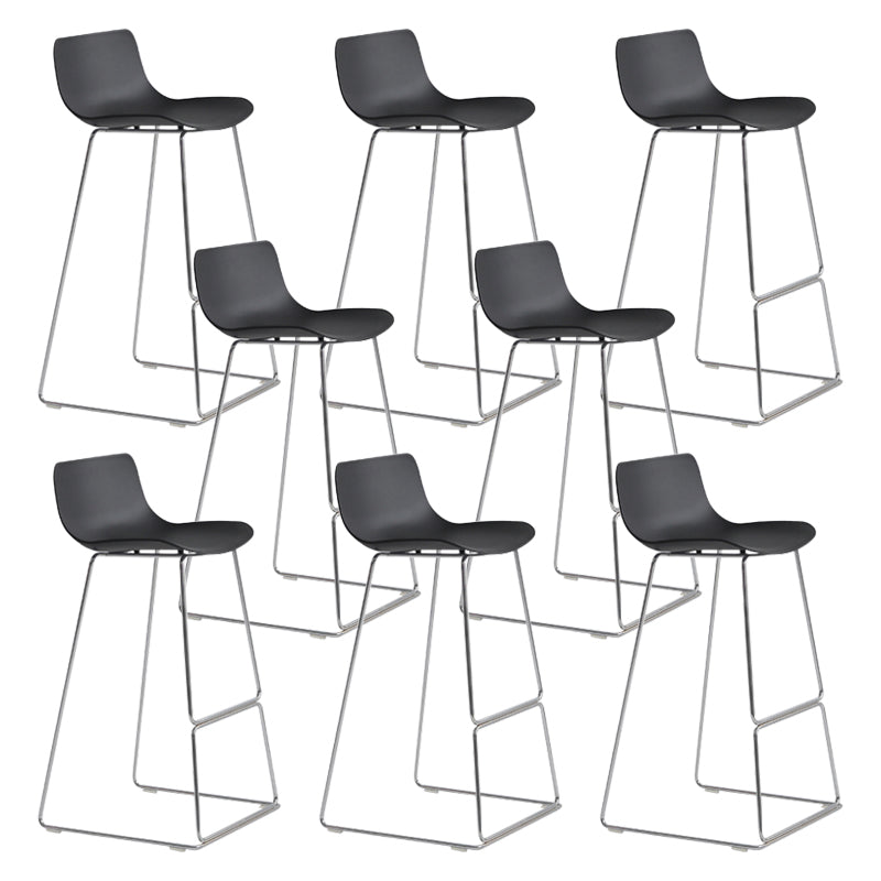 Contemporary Style Bar Stool Plastic Counter Bar Stool with Metal Legs for Home