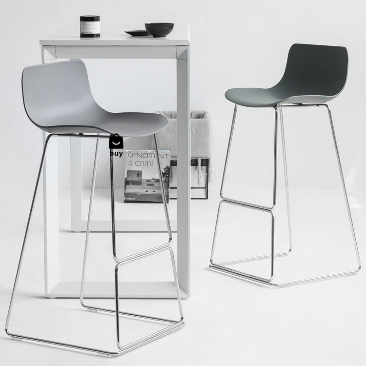 Contemporary Style Bar Stool Plastic Counter Bar Stool with Metal Legs for Home