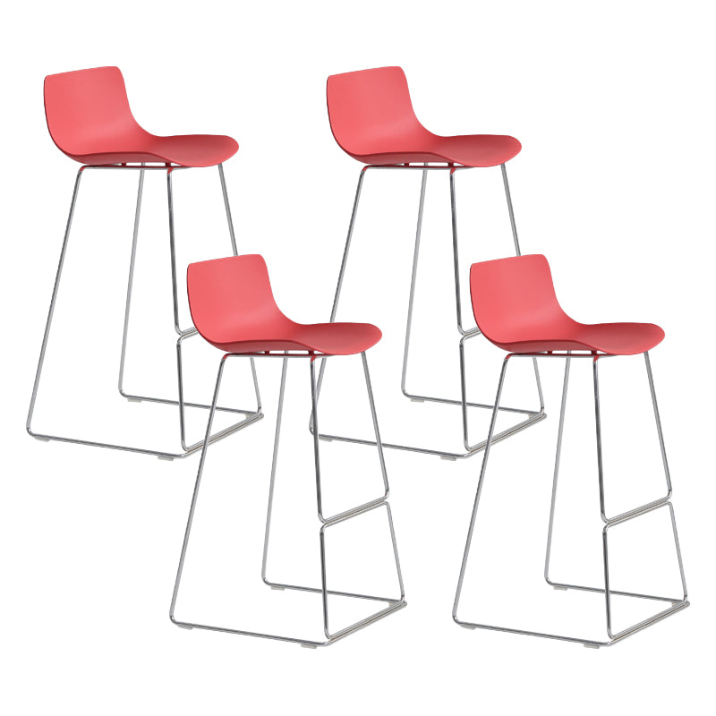 Contemporary Style Bar Stool Plastic Counter Bar Stool with Metal Legs for Home