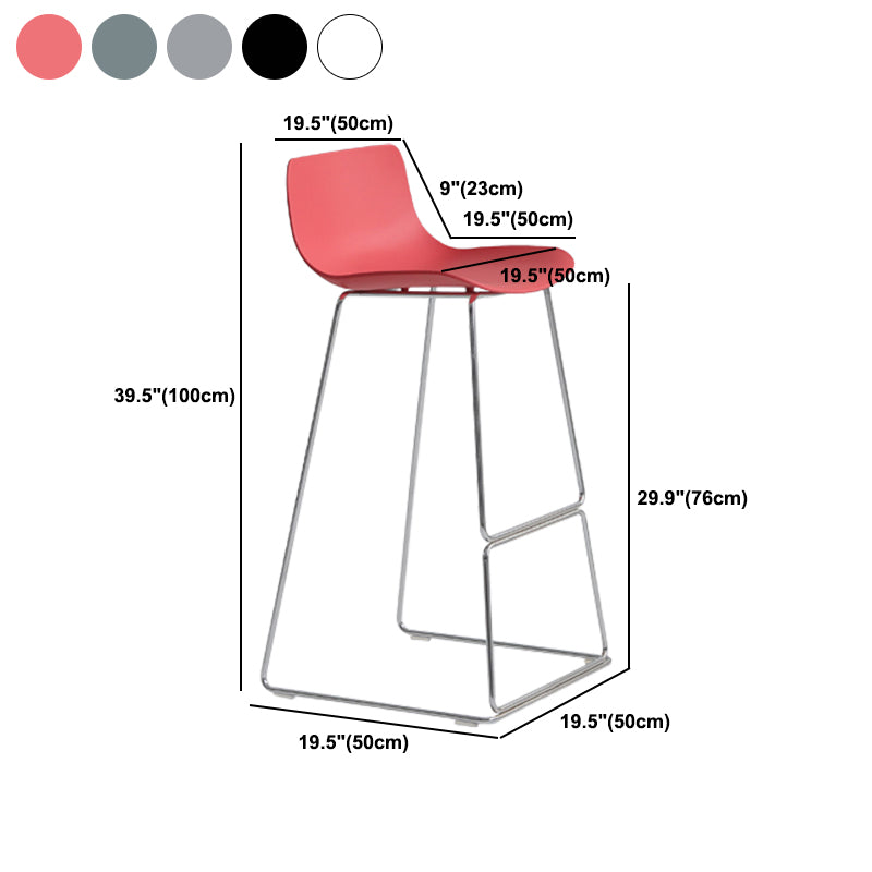 Contemporary Style Bar Stool Plastic Counter Bar Stool with Metal Legs for Home