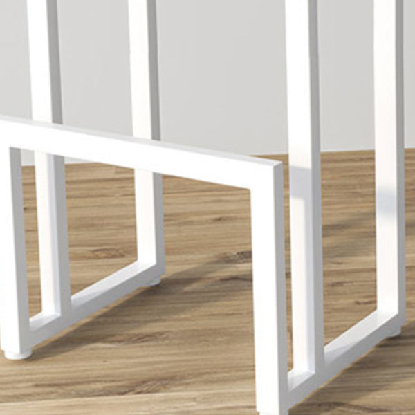 Modern Armless Backless Counter Stool Iron Kitchen Bar Stool with Wooden Seat