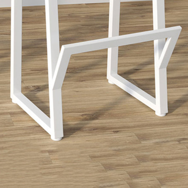 Modern Armless Backless Counter Stool Iron Kitchen Bar Stool with Wooden Seat