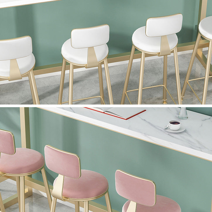 1/2/5 Pieces Modern Iron Bar Table Set Rectangle Engineered Wood Bistro Set with Footrest