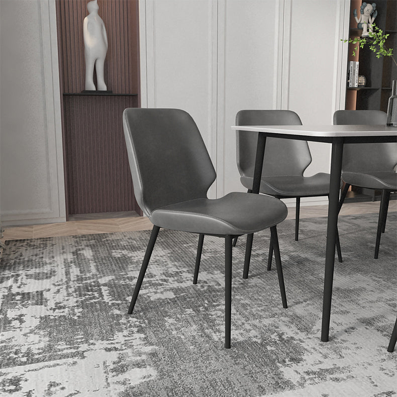 Modern Grey Dinette Set 1/4/7 Pieces Rectangle Dining Table Set with Stone Top