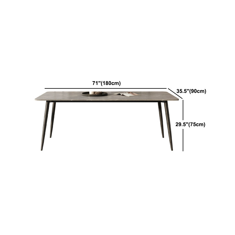 Modern Grey Dinette Set 1/4/7 Pieces Rectangle Dining Table Set with Stone Top