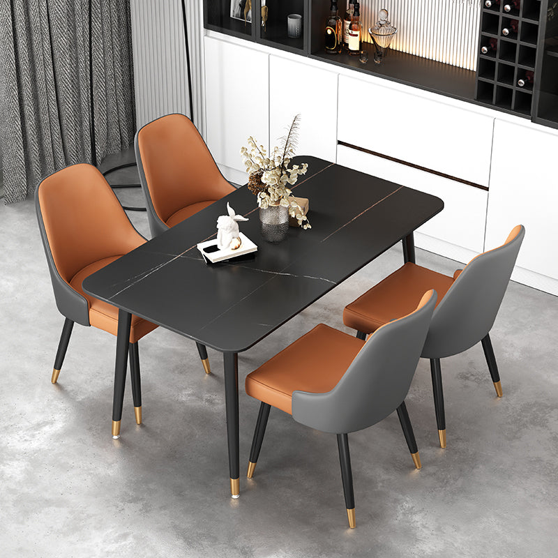 Modern Rectangle Dining Set 1/2/5/7 Pieces Restaurant Dining Table with Chairs