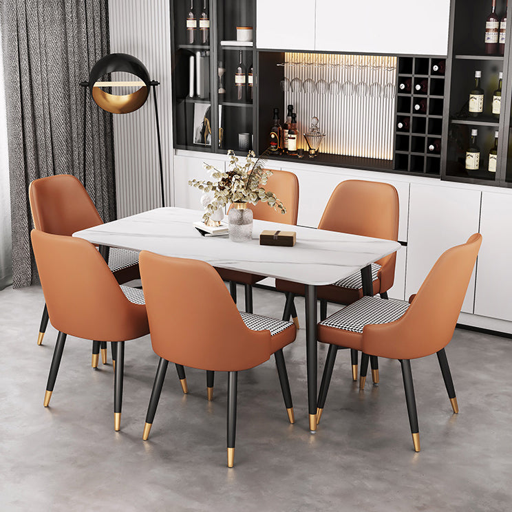 Modern Rectangle Dining Set 1/2/5/7 Pieces Restaurant Dining Table with Chairs