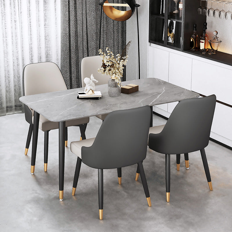 Modern Rectangle Dining Set 1/2/5/7 Pieces Restaurant Dining Table with Chairs