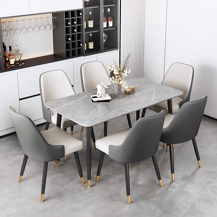 Modern Rectangle Dining Set 1/2/5/7 Pieces Restaurant Dining Table with Chairs