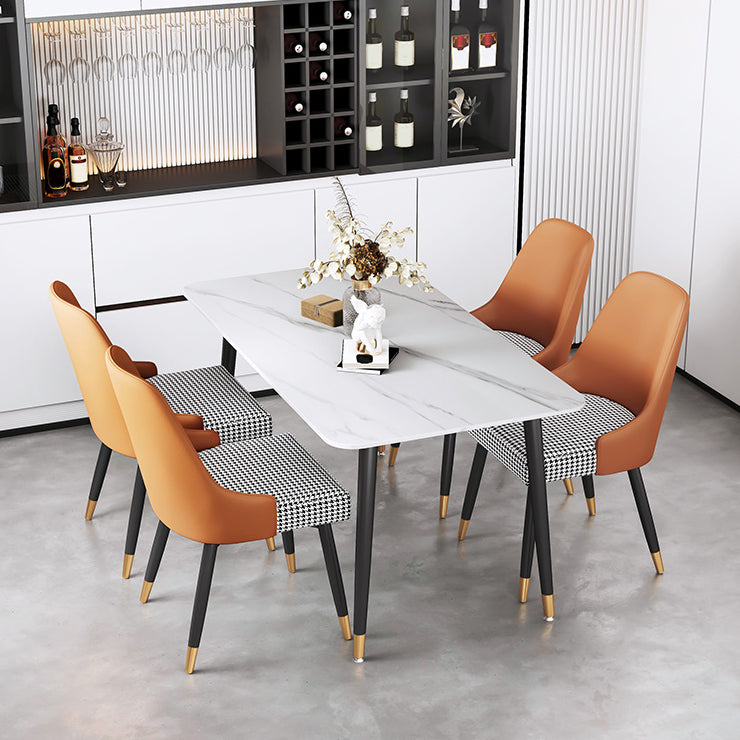 Modern Rectangle Dining Set 1/2/5/7 Pieces Restaurant Dining Table with Chairs