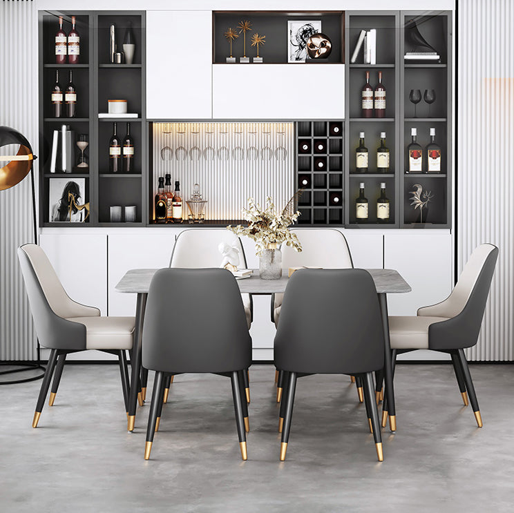 Modern Rectangle Dining Set 1/2/5/7 Pieces Restaurant Dining Table with Chairs