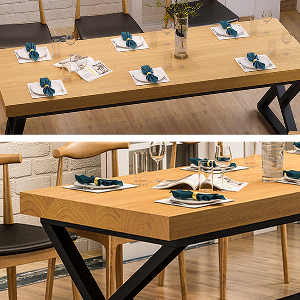 Industrial Double Pedestal Dining Table Set 1/2/7 Pieces Solid Wood Dinette Set