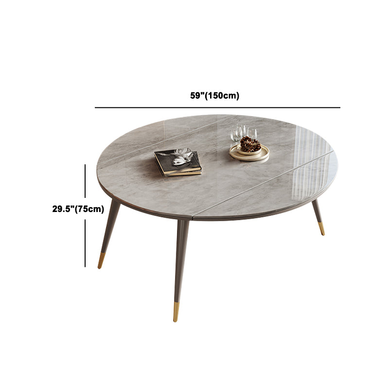 Contemporary Sintered Stone Table Round Table Set 1/4/5/7 Pieces Dining Set