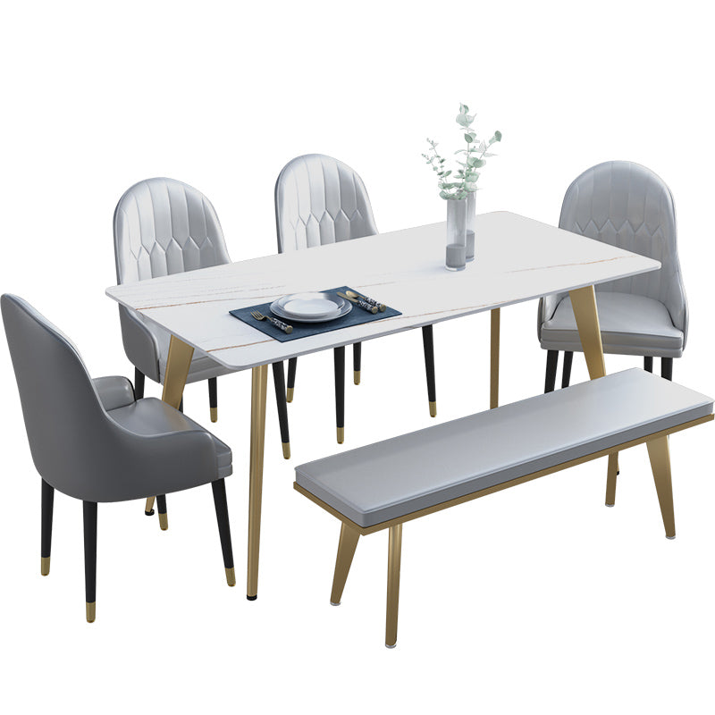 Glam Dining Table Set 1/2/5/6/7 Pieces Sintered Stone Dining Set