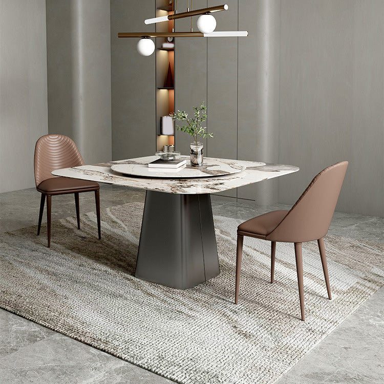 Contemporary Sintered Stone Table Square Table Set 1/3/5 Pieces Dining Set