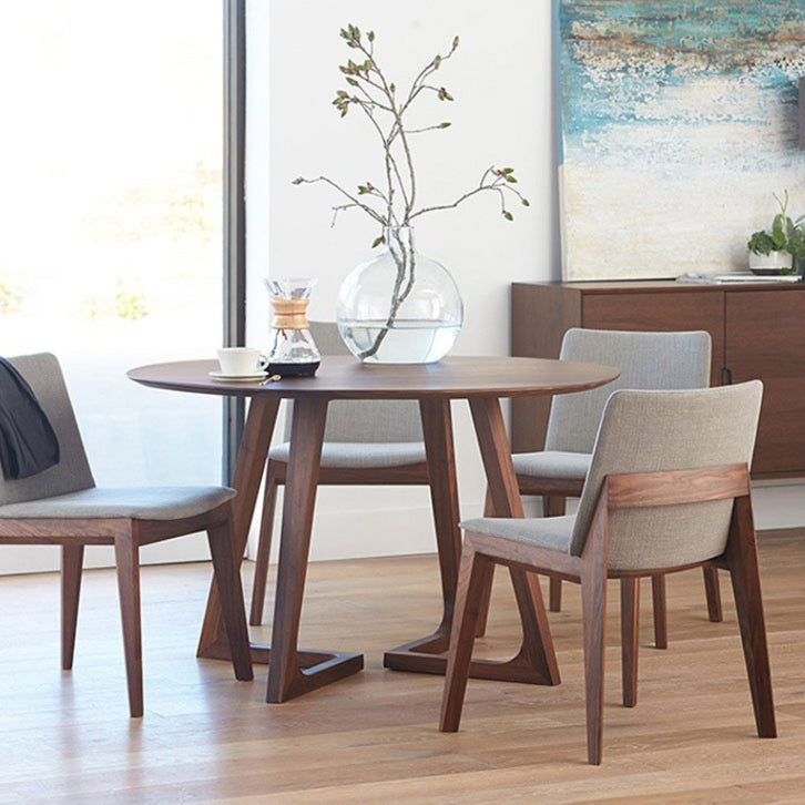 Solid Wood Top Dining Table Contemporary Dining Table with Sled Base