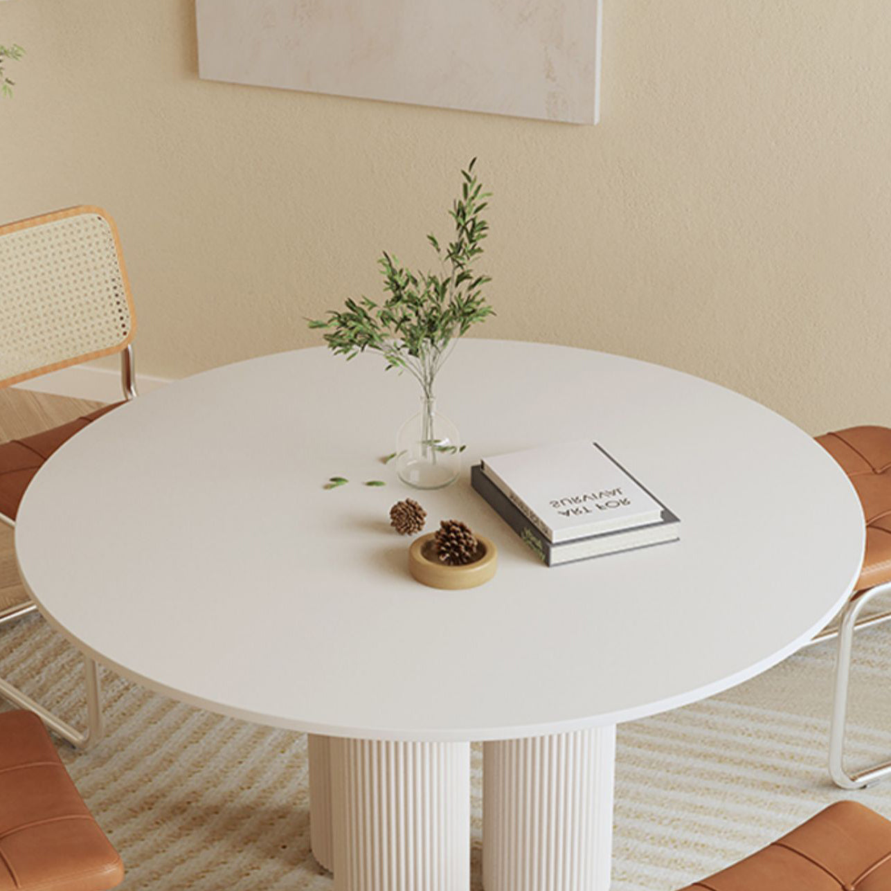 Round Stone Dining Table Contemporary Style Dining Room Collection for Dining Room