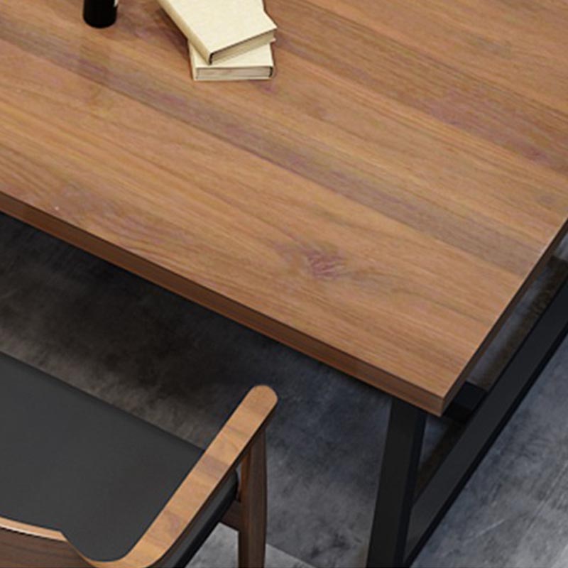 Industrial Rectangle Dinner Room Kitchen Table Brown Solid Wood Dinner Table