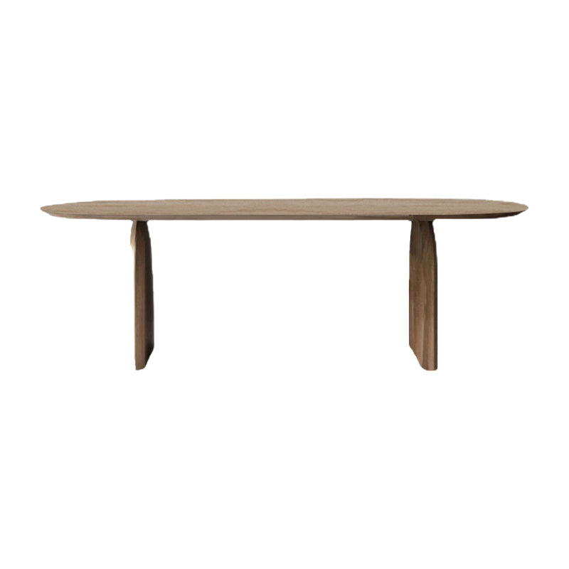 Oval Dining Table Modern Style Solid Wood Natural Dinner Table for Home Kitchen