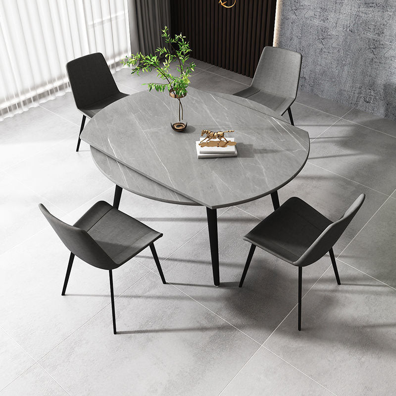 Modern Stone Round Table Standard Height Dining Table with 4 Legs