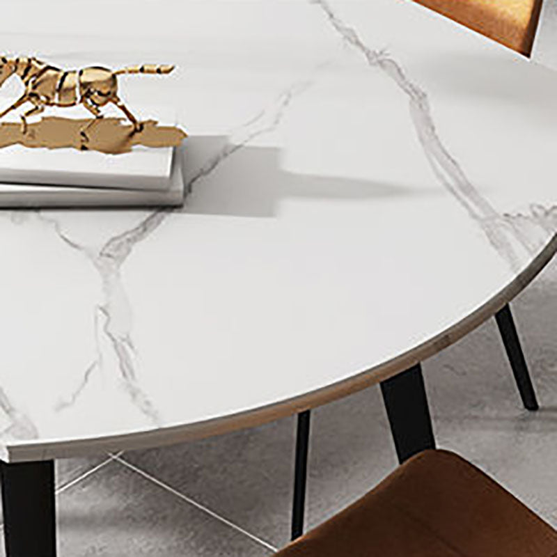 Modern Stone Round Table Standard Height Dining Table with 4 Legs