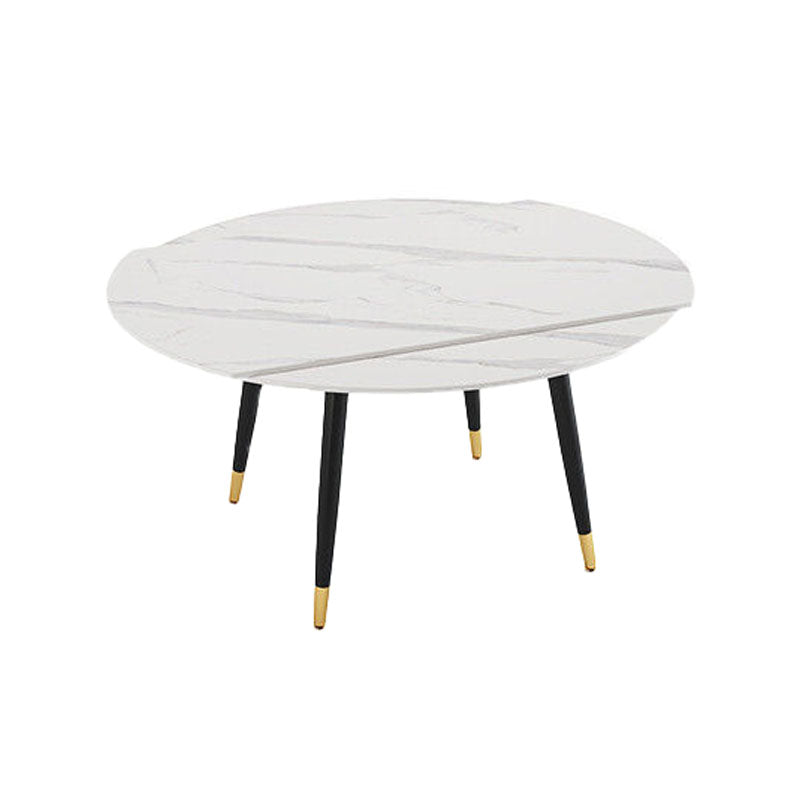 Modern Stone Round Table Standard Height Dining Table with 4 Legs