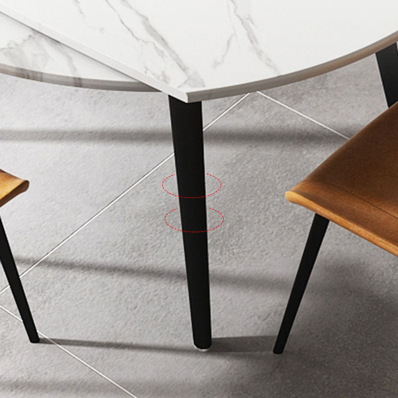 Modern Stone Round Table Standard Height Dining Table with 4 Legs