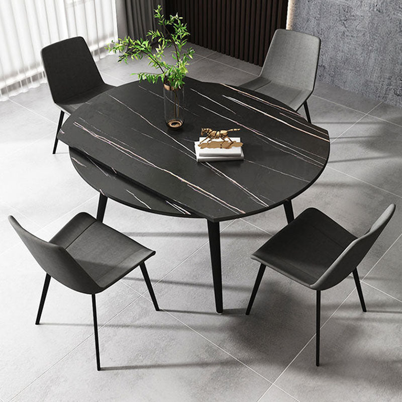 Modern Stone Round Table Standard Height Dining Table with 4 Legs