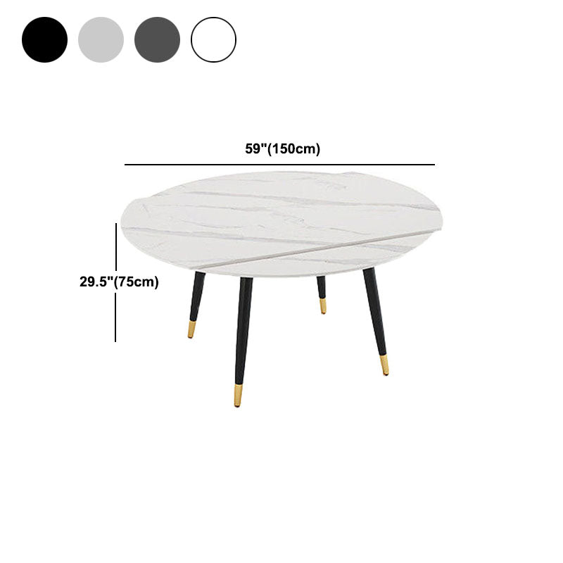 Modern Stone Round Table Standard Height Dining Table with 4 Legs