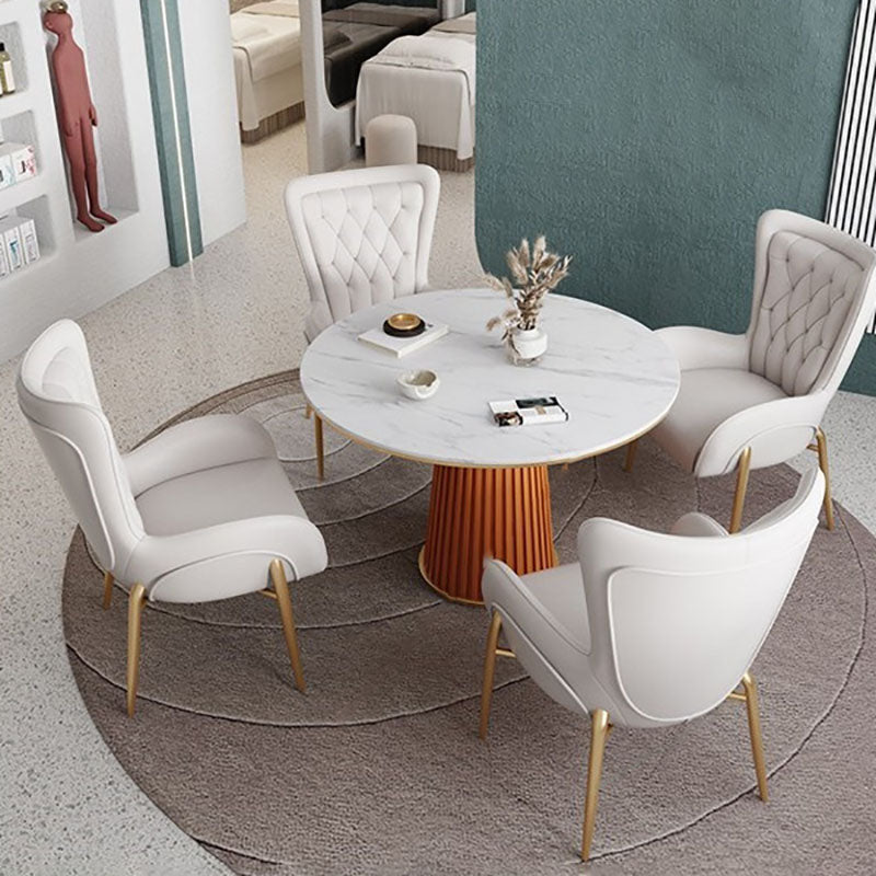 Traditional Luxury Dining Table White Sintered Stone Table for Home