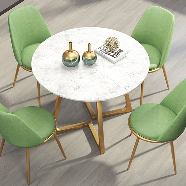 Traditional Luxury Dining Table White Marble Round Dining Table for Home