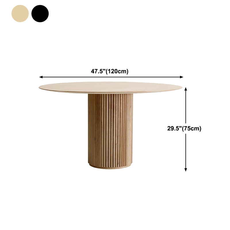 Solid Wood Dining Table Simplicity Style Brown Round Dinner Table for Home Kitchen