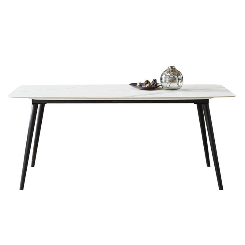 Metal Industrial Rectangle Dining Table Sintered Stone Top Table with Legs