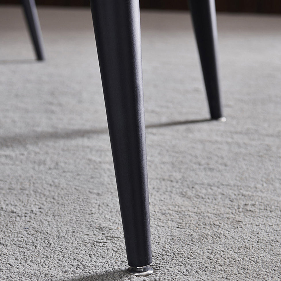 Metal Industrial Rectangle Dining Table Sintered Stone Top Table with Legs