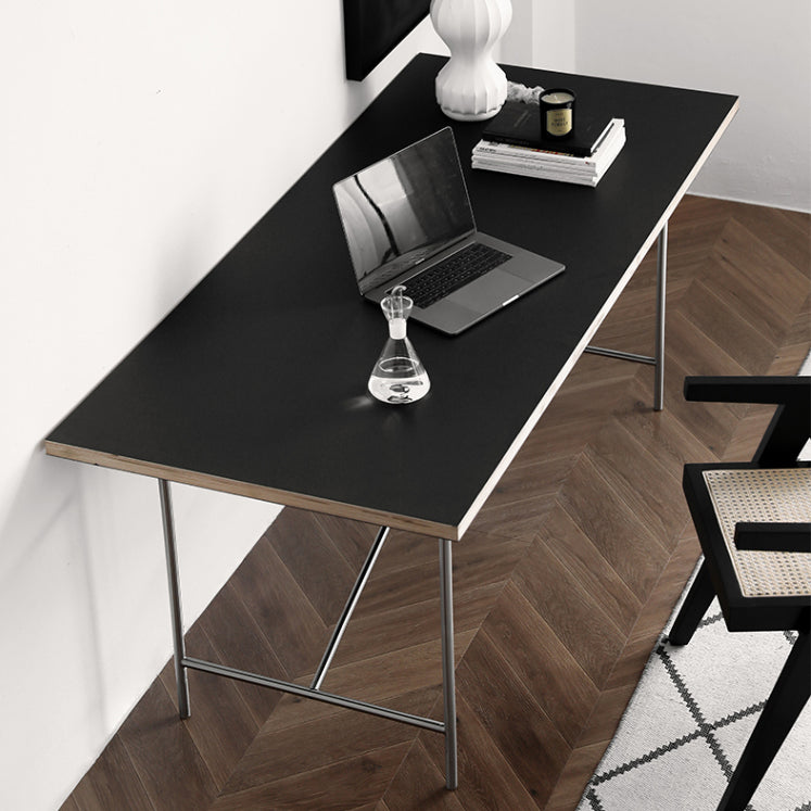 Rectangle Dining Table Industrial Wooden Kitchen Table with Seld Base