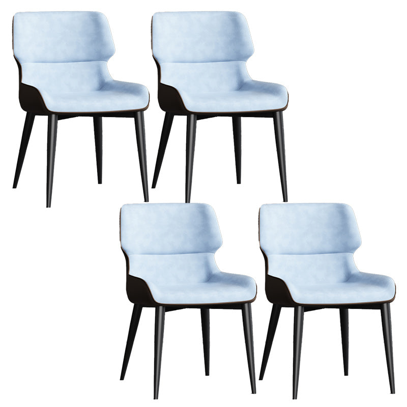 Contemporary Leather Side Chair Wingback Side Chair for Dining Room