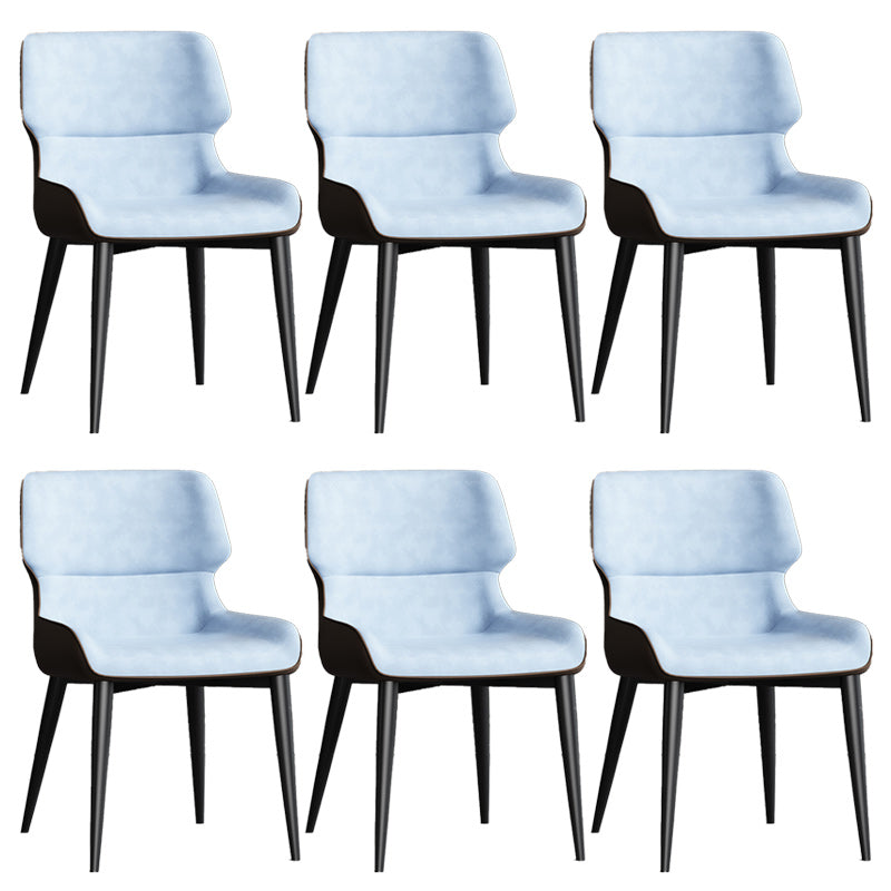 Contemporary Leather Side Chair Wingback Side Chair for Dining Room