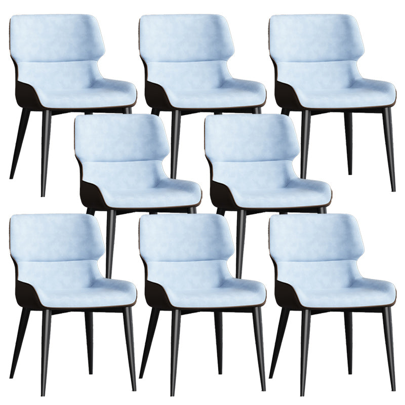 Contemporary Leather Side Chair Wingback Side Chair for Dining Room