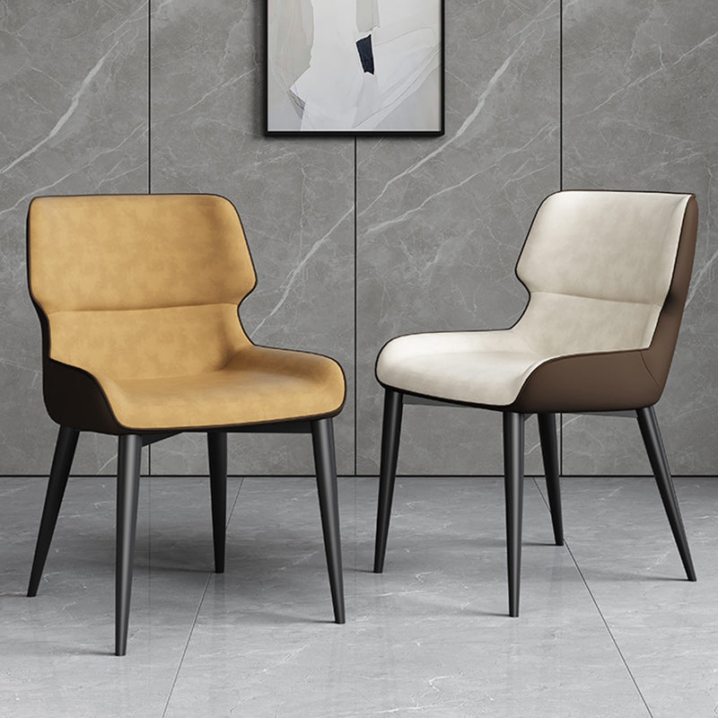 Contemporary Leather Side Chair Wingback Side Chair for Dining Room