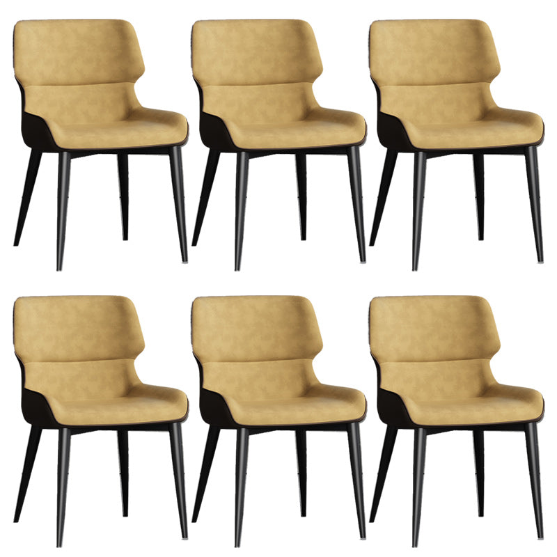 Contemporary Leather Side Chair Wingback Side Chair for Dining Room