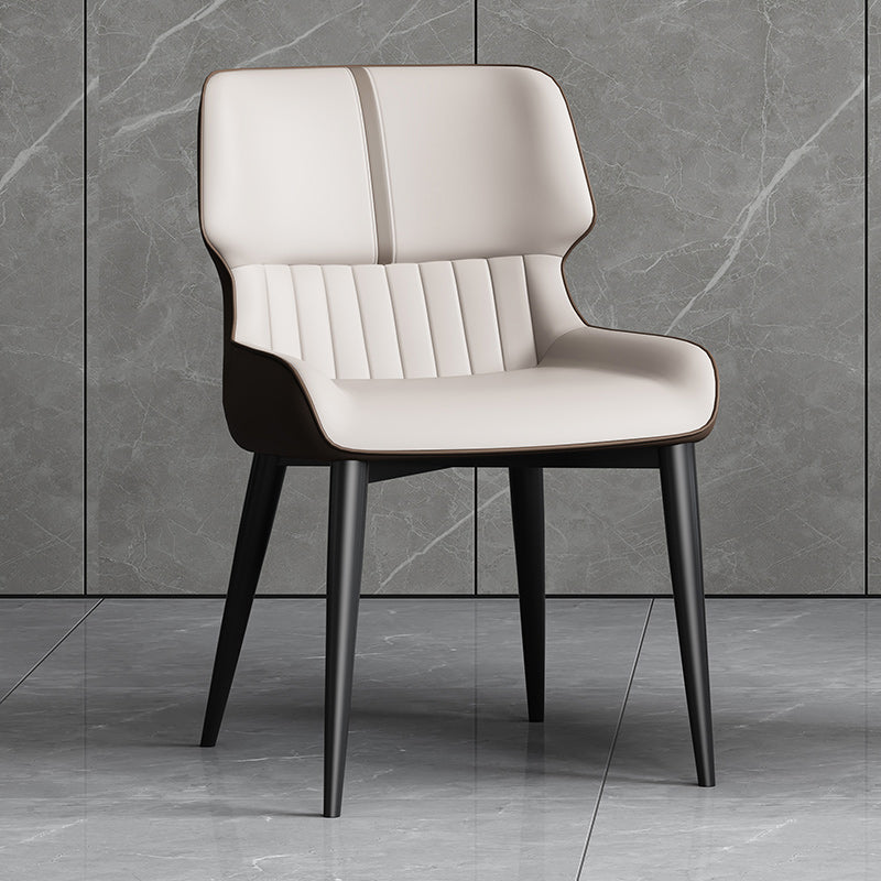 Contemporary Leather Side Chair Wingback Side Chair for Dining Room