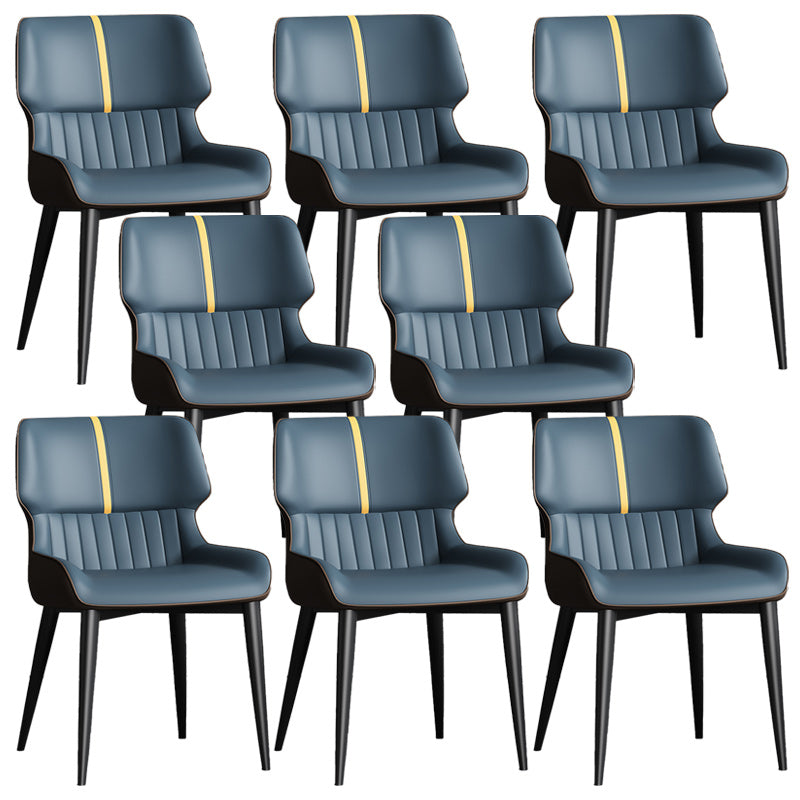 Contemporary Leather Side Chair Wingback Side Chair for Dining Room