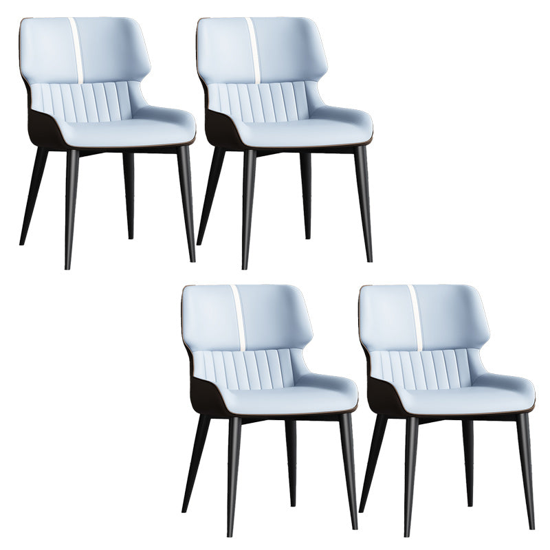 Contemporary Leather Side Chair Wingback Side Chair for Dining Room