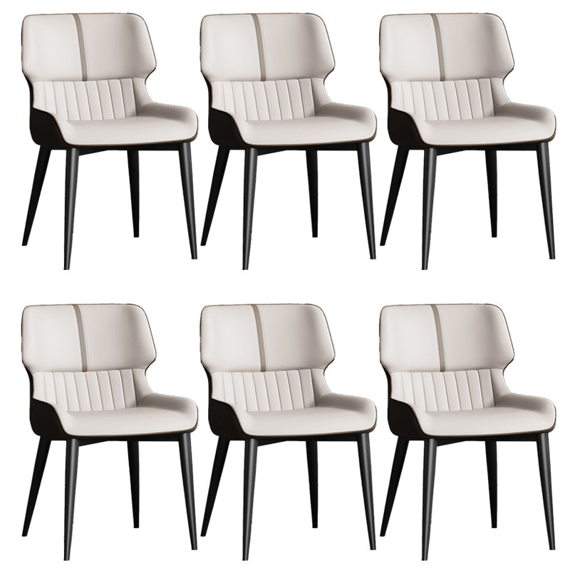 Contemporary Leather Side Chair Wingback Side Chair for Dining Room